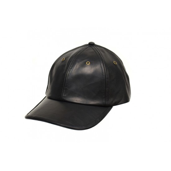 Nathaniel Cole - Distressed oiled lambskin leather ballcap